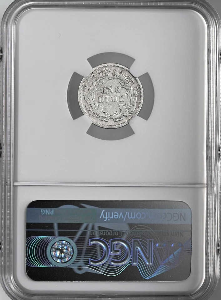 1877-P  10C SEATED LIBERTY SILVER DIME  NGC AU DETAILS "SCRATCHES" #8404751-004 - Image 4 of 4