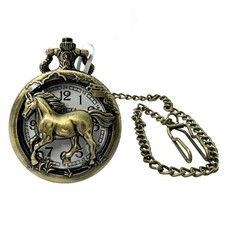 Invicta 47mm Equinox Pocket Watch Quartz Bronze Tone w/Chain Vintage Look 49006