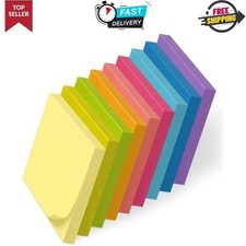 Post It Notes, Sticky Notes, 3x3 Inches, 9 Pads, Bright Colors Self-st..