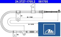 Ate 24.3727-1705.2 Seilzug FüR Feststellbremse Handbremsseil Bremsseil