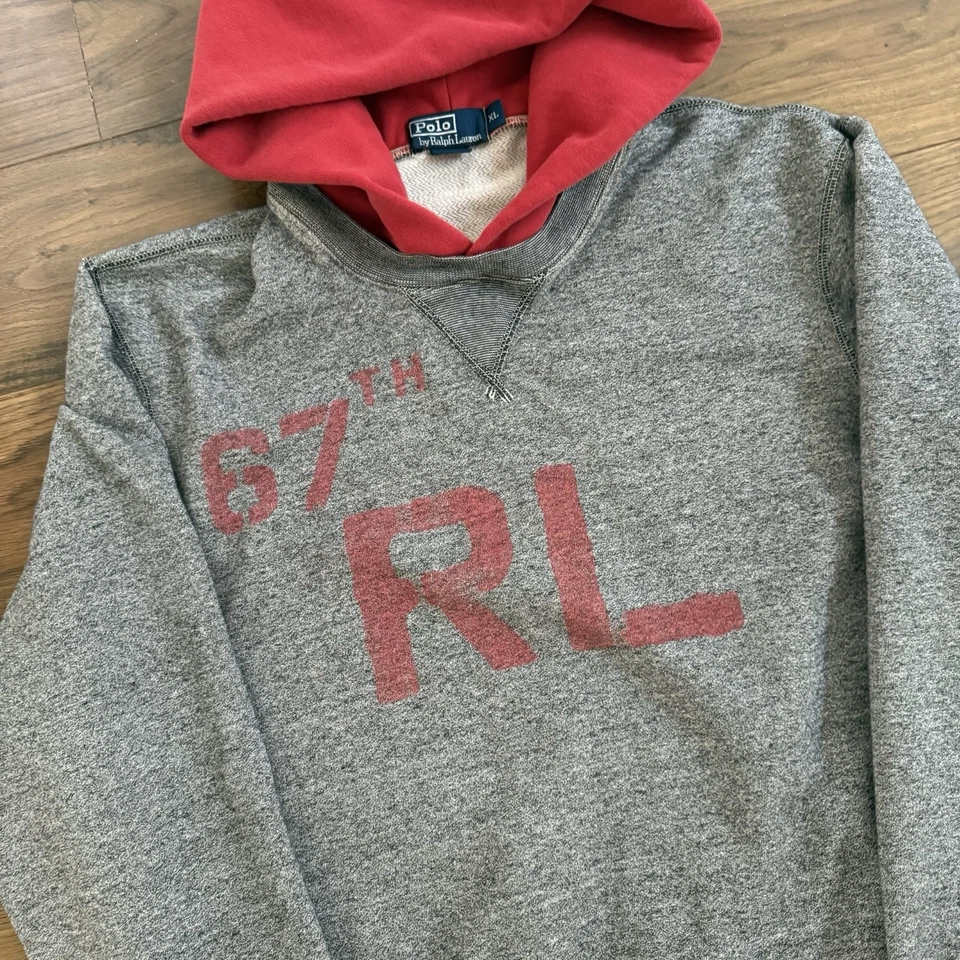 Polo Ralph Lauren Vintage 67 Militar Universidad After Hood Sudadera con Capucha XL Foto 2 de 4