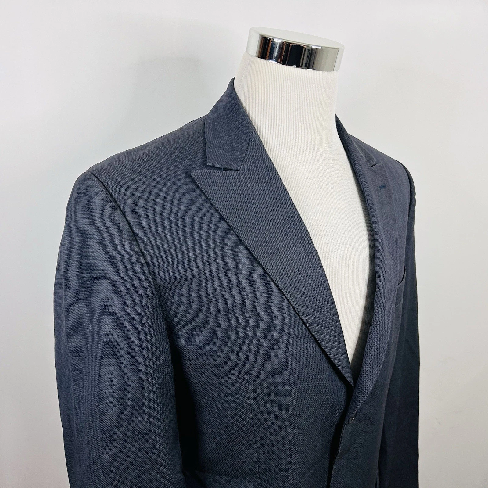 Cappotto sportivo Michael Kors 40S 100% lana blu pizzo risvolto due bottoni doppio ventilato