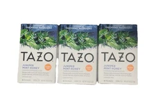 3 PACK Tazo Herbal Juniper Mint Honey Herbal Tea Bags Caffeine Free, EXP 03/2026