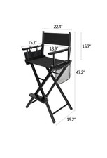 Sedia direttrice professionale pieghevole nera truccatore struttura legno uk