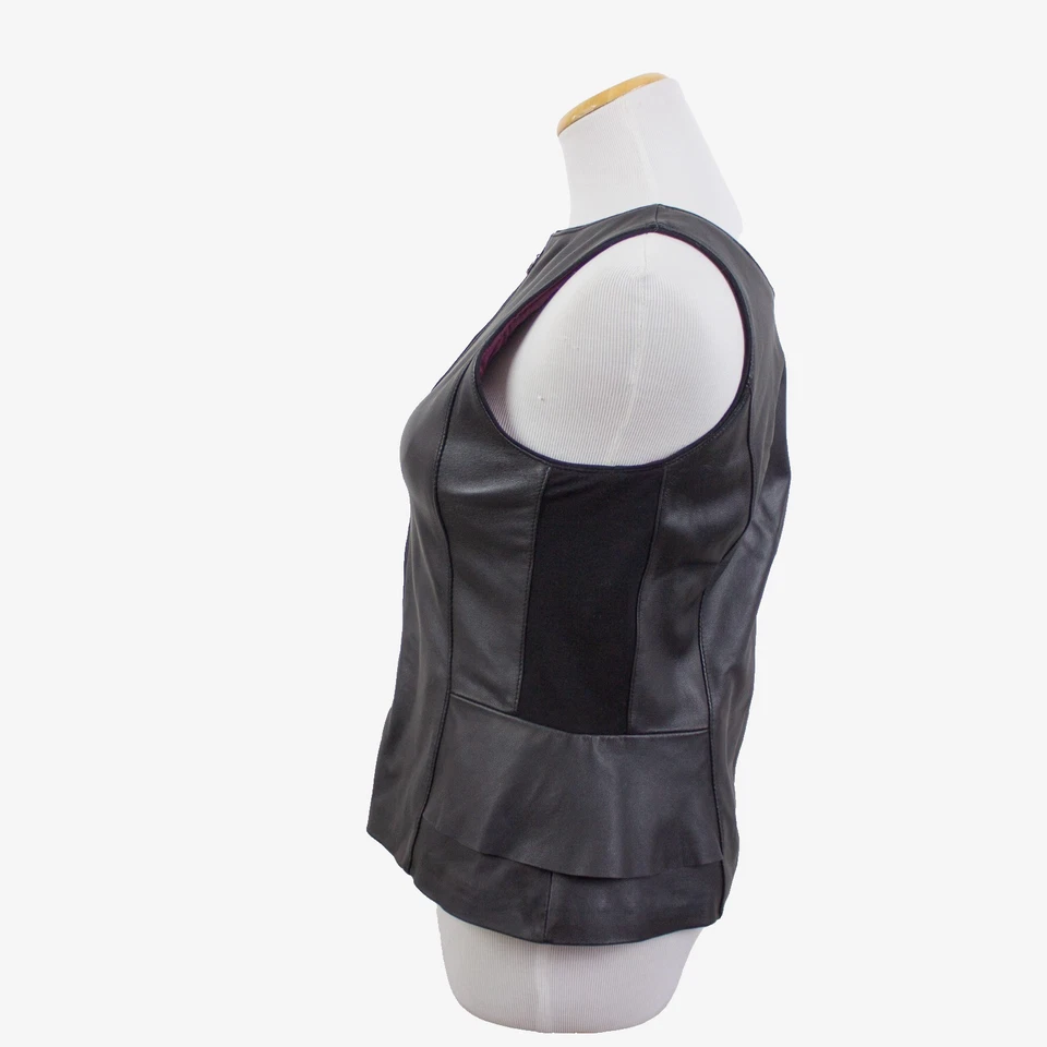 Top corpiño de cuero genuino negro mercado negro de la Casa Blanca talla 6 Foto 3 de 4