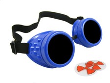 Royal Blue Cyber Goggles Steampunk Welding Goth Cosplay Cyberlox Cybergoth