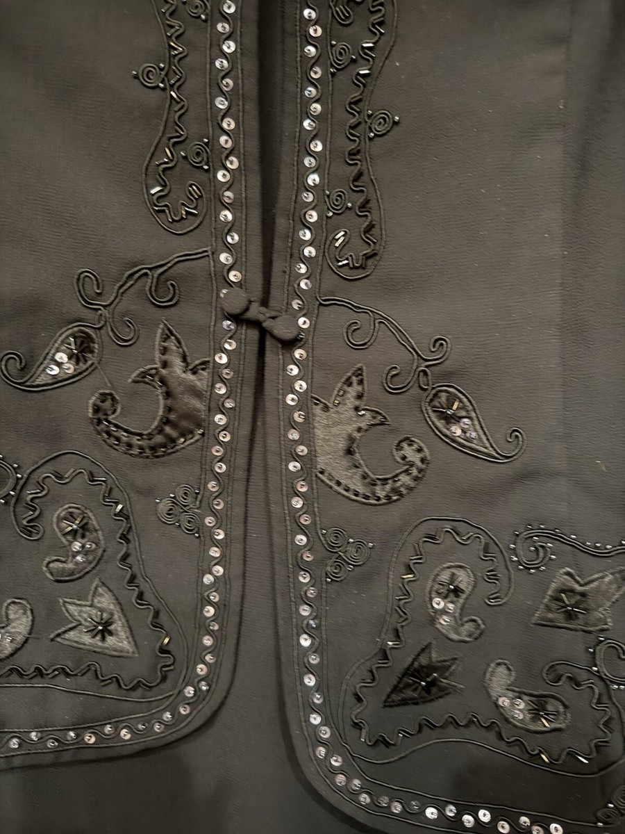 r & m richards beaded jacket dress Beaded Slip Chiffon Jacket Dress