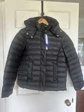 Rrp £280 Ilse Jacobsen Hornbæk Waterproof Quilted Rain Coat, Black 34, Uk 8/10