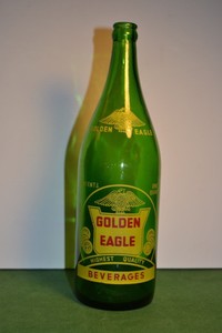 Details About Vintage Golden Eagle Beverages 1 Quart 32oz Green Glass Soda Pop Bottle Erie Pa
