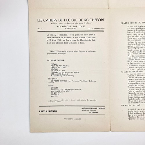 ROUSSELOT : INSTANCES . ENVOI SIGNÉ . CAHIERS DE L'ÉCOLE DE ROCHEFORT, 1941. EO - Photo 4/5