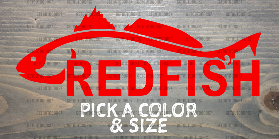 Redfish Sticker Decal Red Fish Red Drum Channel Bass Florida Spottail ...