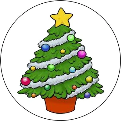 24 Edible Rice Paper Cake Decorations - Christmas tree - Image 1 of 2