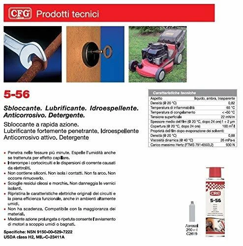 sbloccante spray lubrificante idrorepellente detergente protettivo CRC 5-56 olio - Foto 2 di 2
