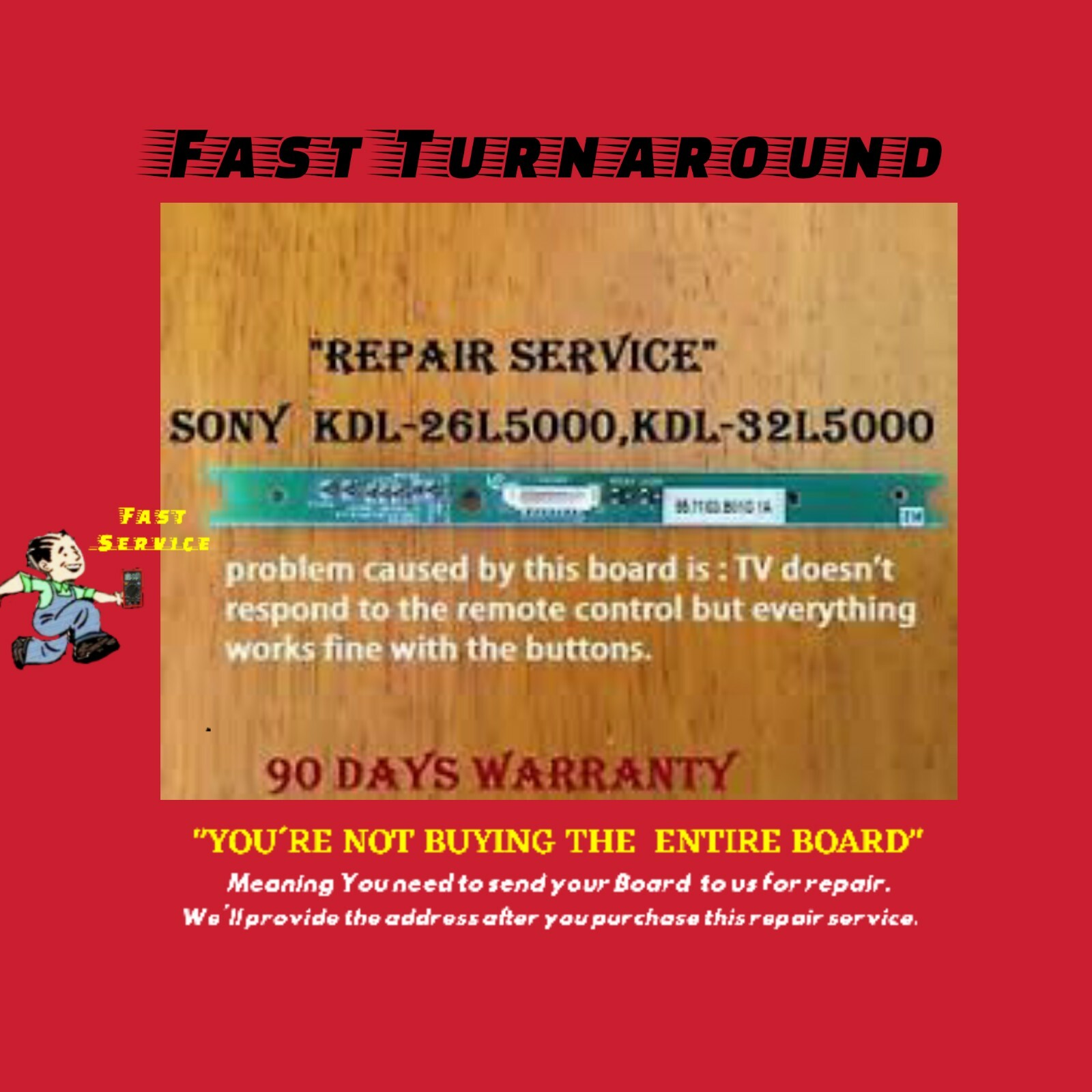 Repair Service SONY KDL32L5000 IR SENSOR 55.71I02.A01G 1A / 55.71I03