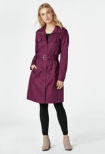 Justfab Longline Belted Trench Coat Boysenberry Size S Bnwt Justfabulous