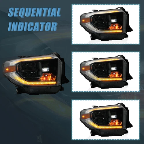 VLAND Full LED Headlights For Toyota Tundra 2014-2021 WIth Sequential Turn Pairs - Picture 3 of 10