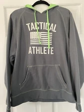 J America Men's Sweatshirt SZ XL Hoodie Grey Green Tactical Athlete Cotton Blend