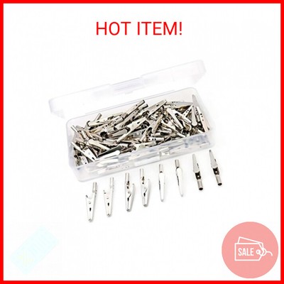 iexcell 100 Pcs 2 Inches / 51 mm Steel Alligator Clips Crocodile Clamps, Silver