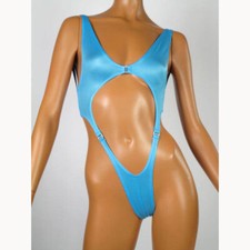 Damen Aushöhlen Bikini Bademode Hochgeschnitten Tanga Sexy Einteiler Body S-XL 