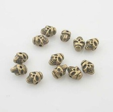 40pcs antiqued bronze COLOR skull spacer beads findings x0002
