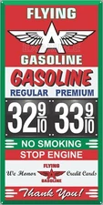 FLYING A GAS STATION PRICE PER GALLON OLD PUMP SIGN REMAKE ALUMINUM SIZE OPTIONS