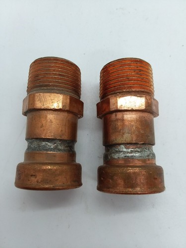 PERMALYNX 050105 COPPER PUSH MALE ADAPTER 3/4" X 3/4" NPT (LOT OF 2) NNB