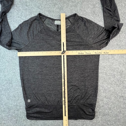 Chemise Athleta femme extra petite grise manches longues haut trous de pouce athlétique - Photo 3/7
