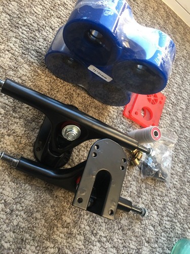 Longboard Wheels & Trucks Bundle180mm Trucks 70mm 78a Wheels Bearings A 7 - Picture 4 of 4