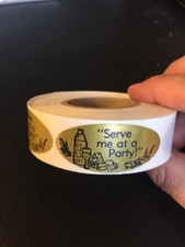 Serve Me At A Party .875  X 1.9 LABELS 500 PER ROLL