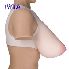 Large Areola Four Straps Silicone Breast Forms CD Transgender G Cup False Boobs
