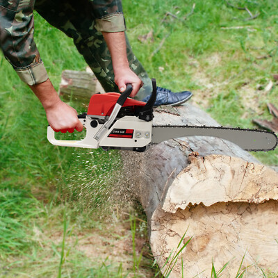 20 Inch 2 Stroke 52CC Gasoline Powered Chainsaw Wood Cutting Pruning Chain Saw