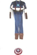 Captain America Boy Padded One Piece Jumpsuit Costume Shield Husky Halloween C93