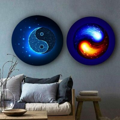 In the Spirit of Yin and Yang Canvas Matte Finish Set of 2 Size 50 CM
