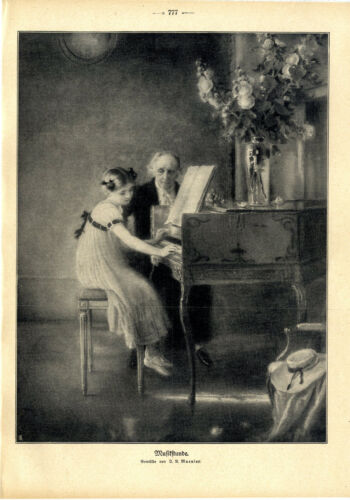 Jules Alexis Muenier Godzina muzyki na podstawie obrazu druk z 1911 roku - Zdjęcie 1 z 1