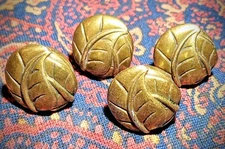 Rare Vintage Keeler Brass KBC  Leaf Cabinet Knob Pull Set (matches 45966 pull)