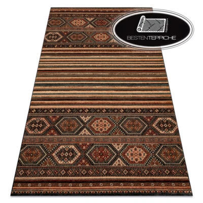 Tapis Oriental KASHQAI Laine Naturelle 100% Rouge Motifs Ethniques Terracotta - Photo 1/4