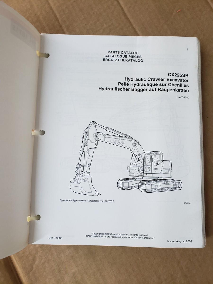 Case CX225SR Crawler Excavator Parts Catalog Multi-Lingual | eBay