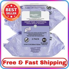 Equate Night-Time Soothing Makeup Remover Wipes, 40 Count, 2 Pack.