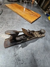 Old Antique Block Plane Unmarked 13 3/8" Long Broken Handle Still Works 