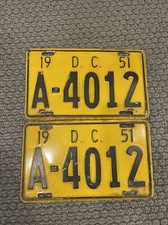 plaques d'immatriculation DC 1951