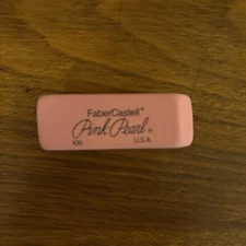®Pink Pearl Wedge Eraser #100- Faber Castell- Small