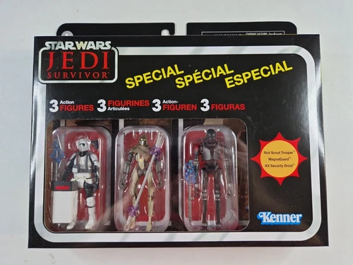 HASBRO STAR WARS VINTAGE COLLECTION 3.75" JEDI SURVIVOR RIOT MAGNA KX 3-PACK