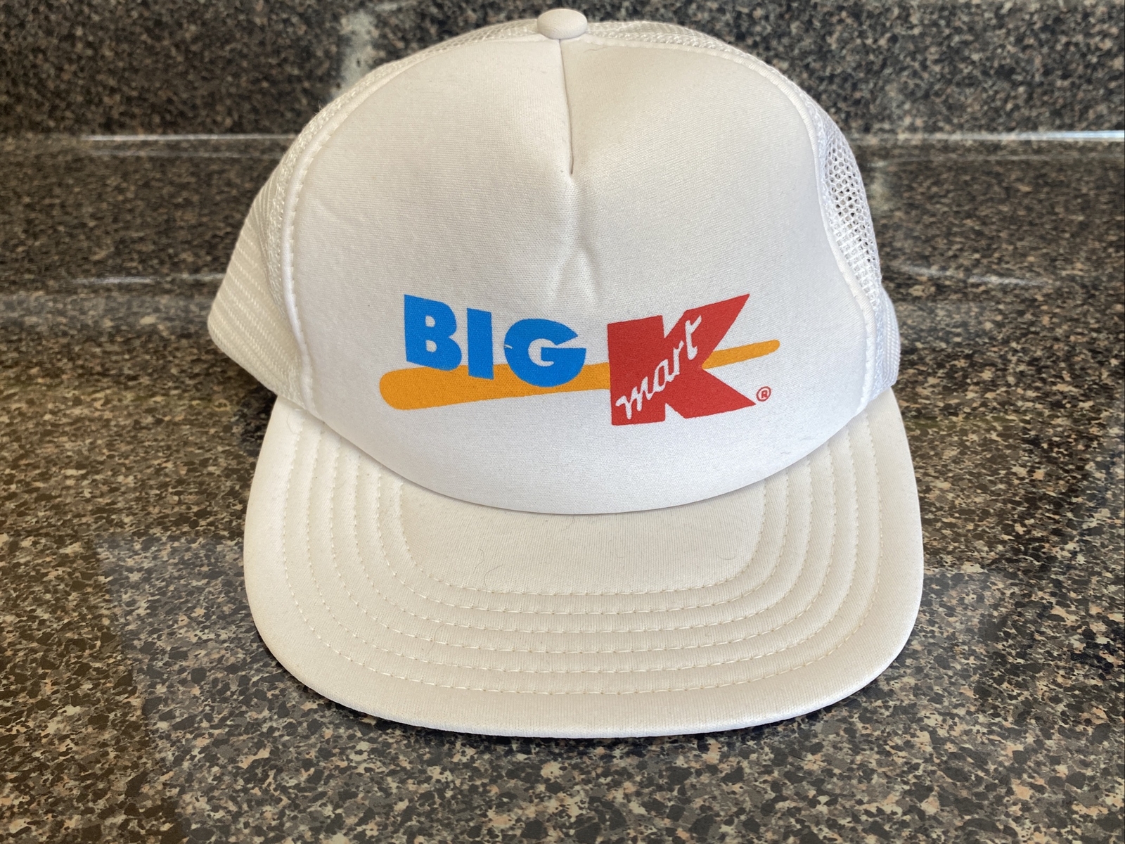 Vintage BIG KMart Trucker Hat Snapback Cap K Mart Whi… Gem
