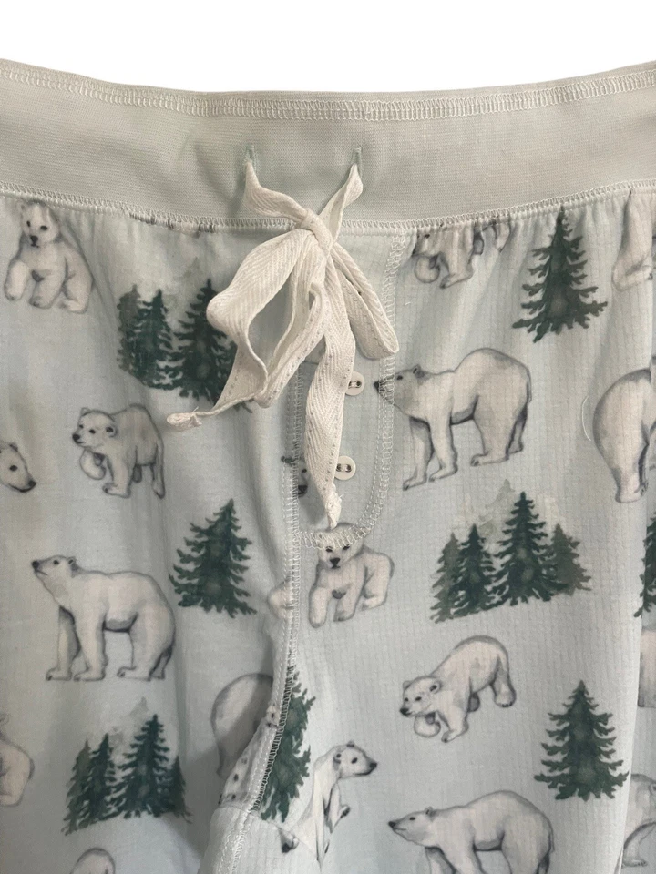 NWT PJ Salvage Medium Blue Polar Bear Trees Pajama Lounge Pants SOFT #PQCC/52 - Image 3 of 4
