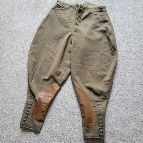 NAMED 1914 DATED WW1 OFFICERS BREECHES, BRITISH ARMY MILITARY UNIFORM MARINES