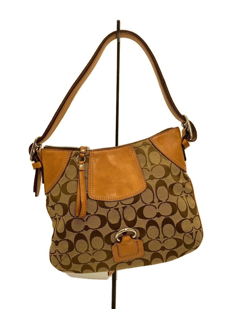 COACH Shoulder Bag Canvas BEG Total Pattern 10249