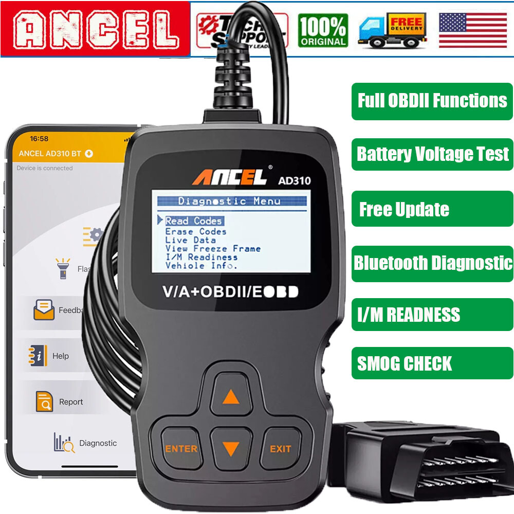 ANCEL AD310 BT Bluetooth Version OBDII Scanner Car Engine Diagnostic Code Reader-image