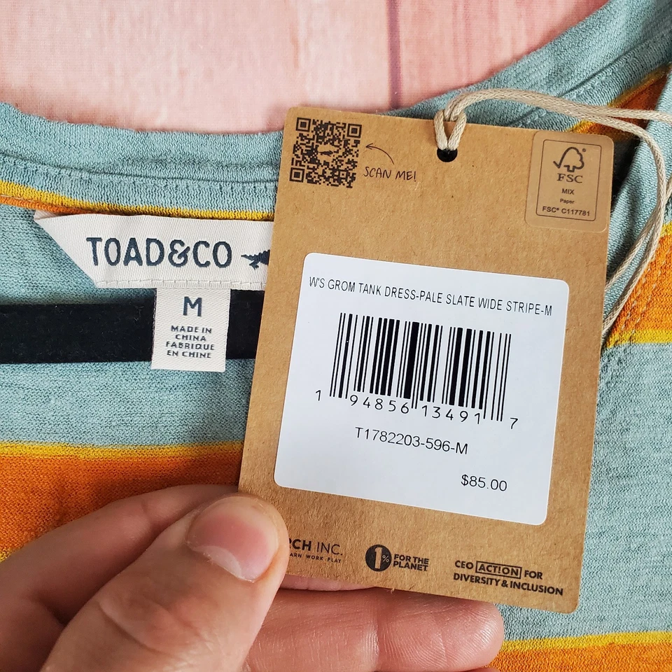 Vestido sin mangas Toad & Co Grom para mujer medio ancho a rayas Foto 3 de 4