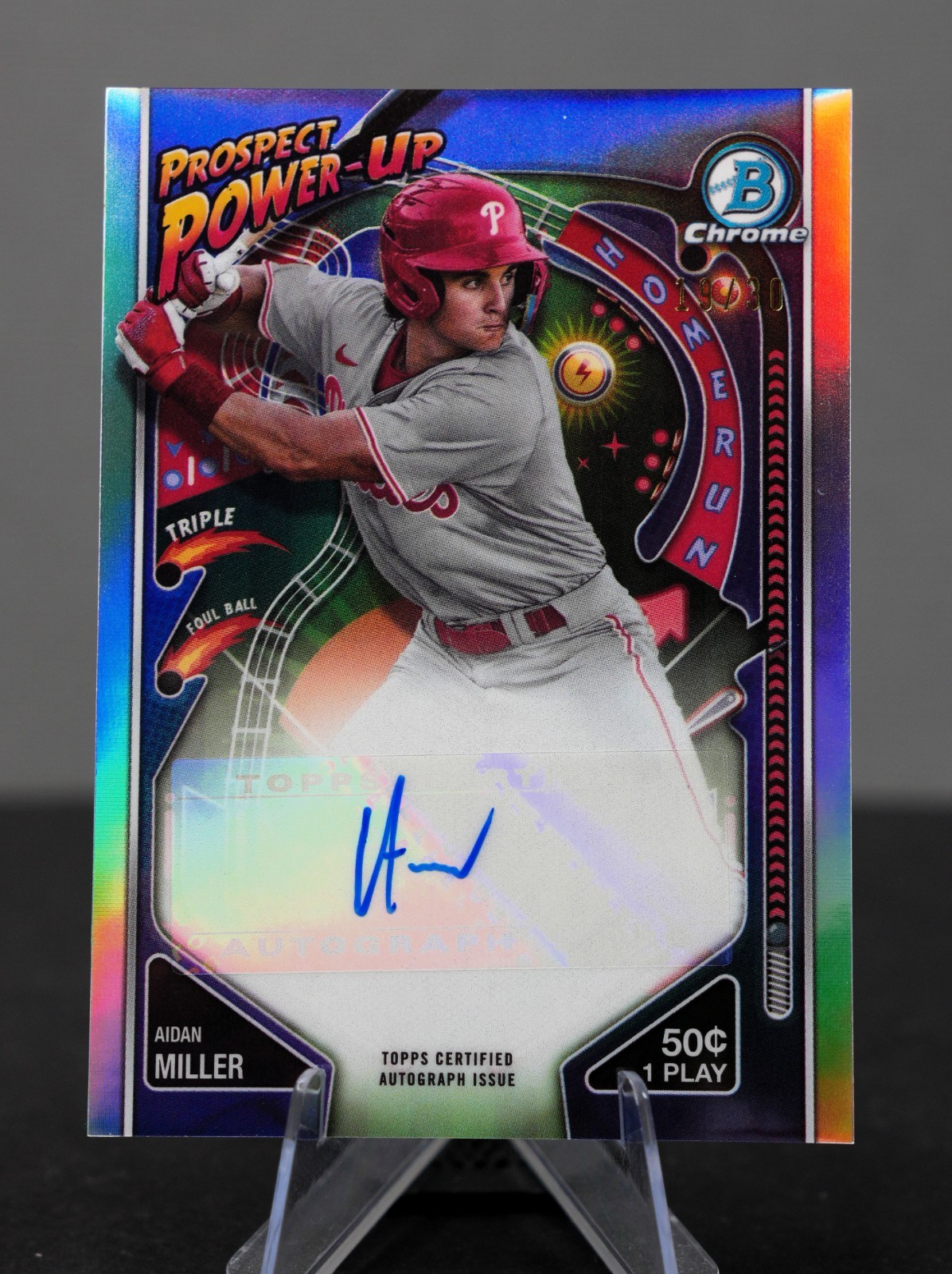 2024 Bowman AIDAN MILLER Prospect Power-Up REFRACTOR AUTO /30 PPA-AM OF THIRTY!!