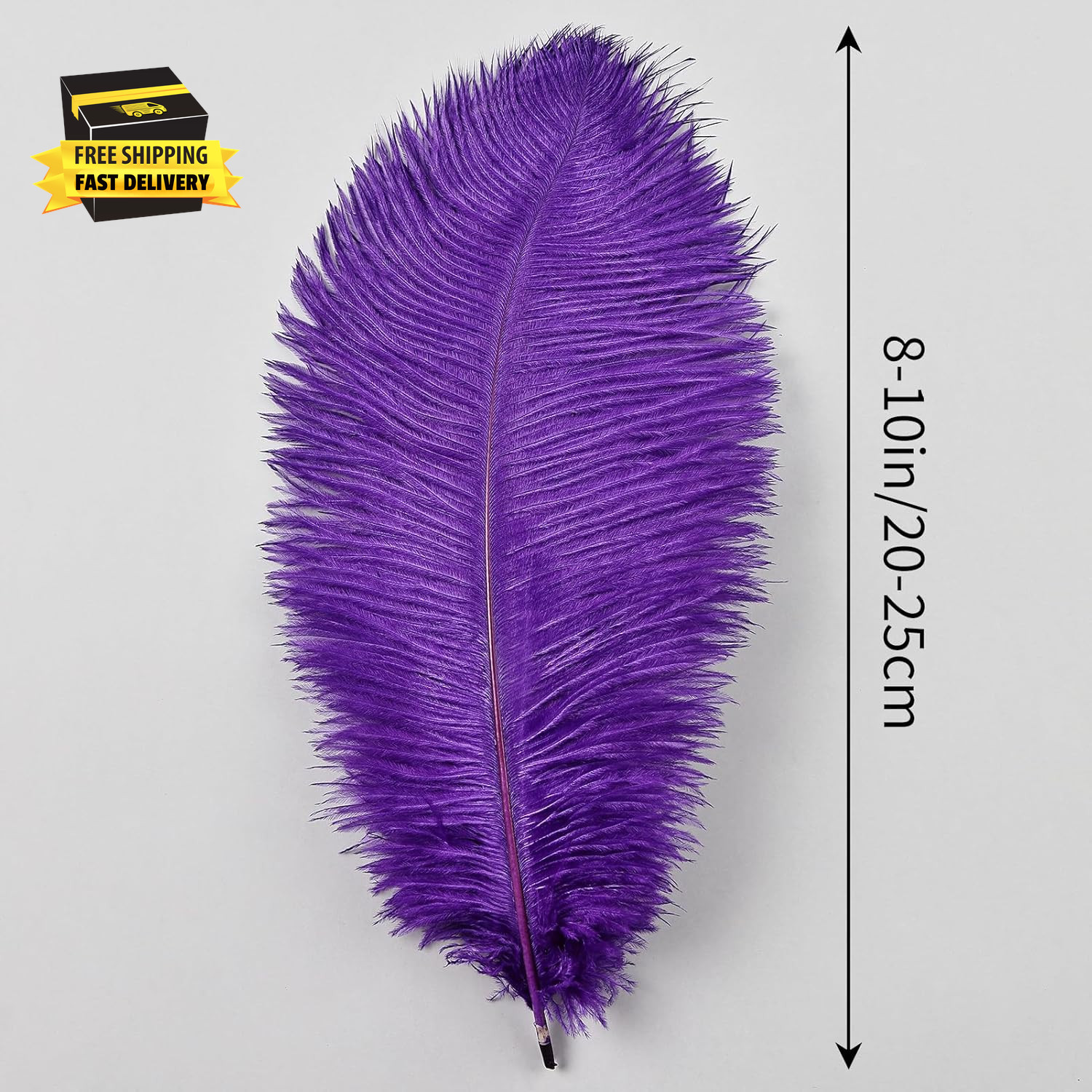 Purple Ostrich Feathers 12Pcs Natural Bulk 8-10Inch 20Cm-25Cm for Crafts Wedding